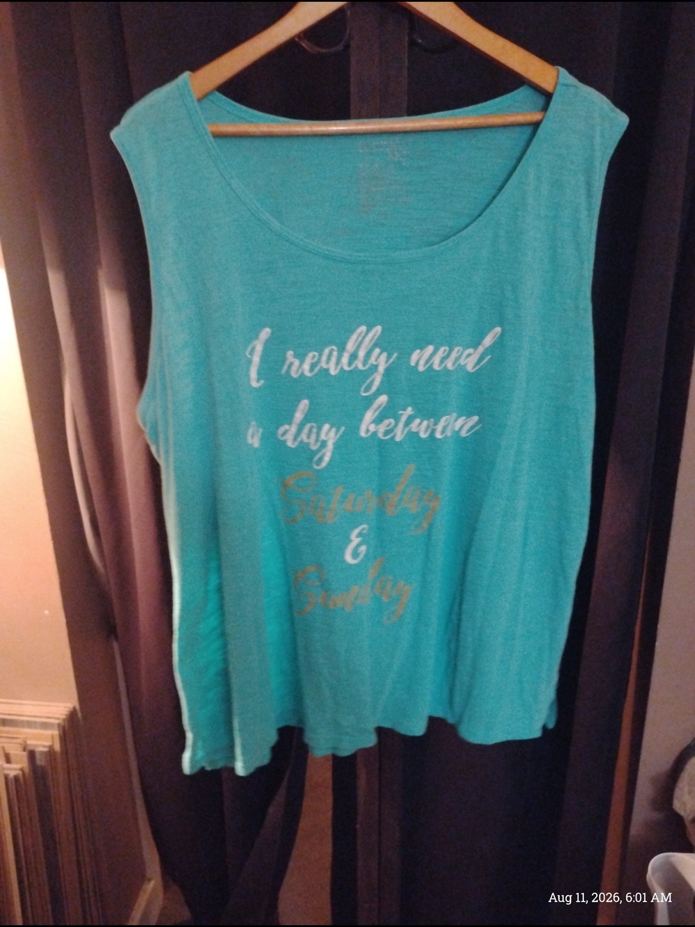 Terra & Sky Women's Teal Graphic Tank Top - Relaxed Summer Style Size: 3XL